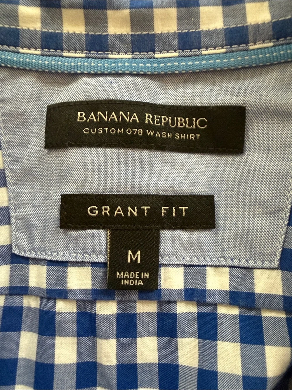 EUC Banana Republic Blue and White Gingham Button-Down Shirt